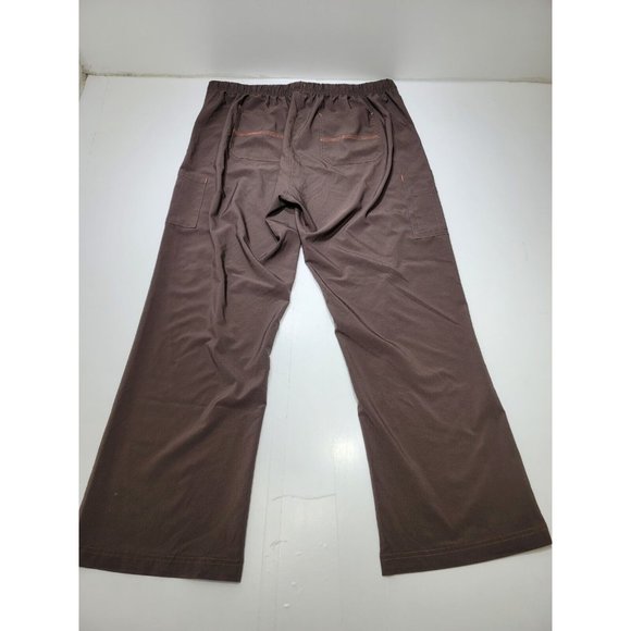 Carhartt Brown Elastic Drawstring Waist Multi Pocket Scrub Pants Womens Size XL - Picture 4 of 7